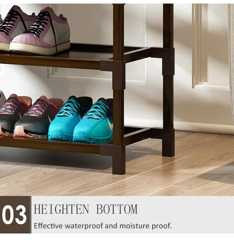 Haichuan Buckle Flat Hot Sale Bamboo Cheap 50 Pair Shoe Rack For Sale