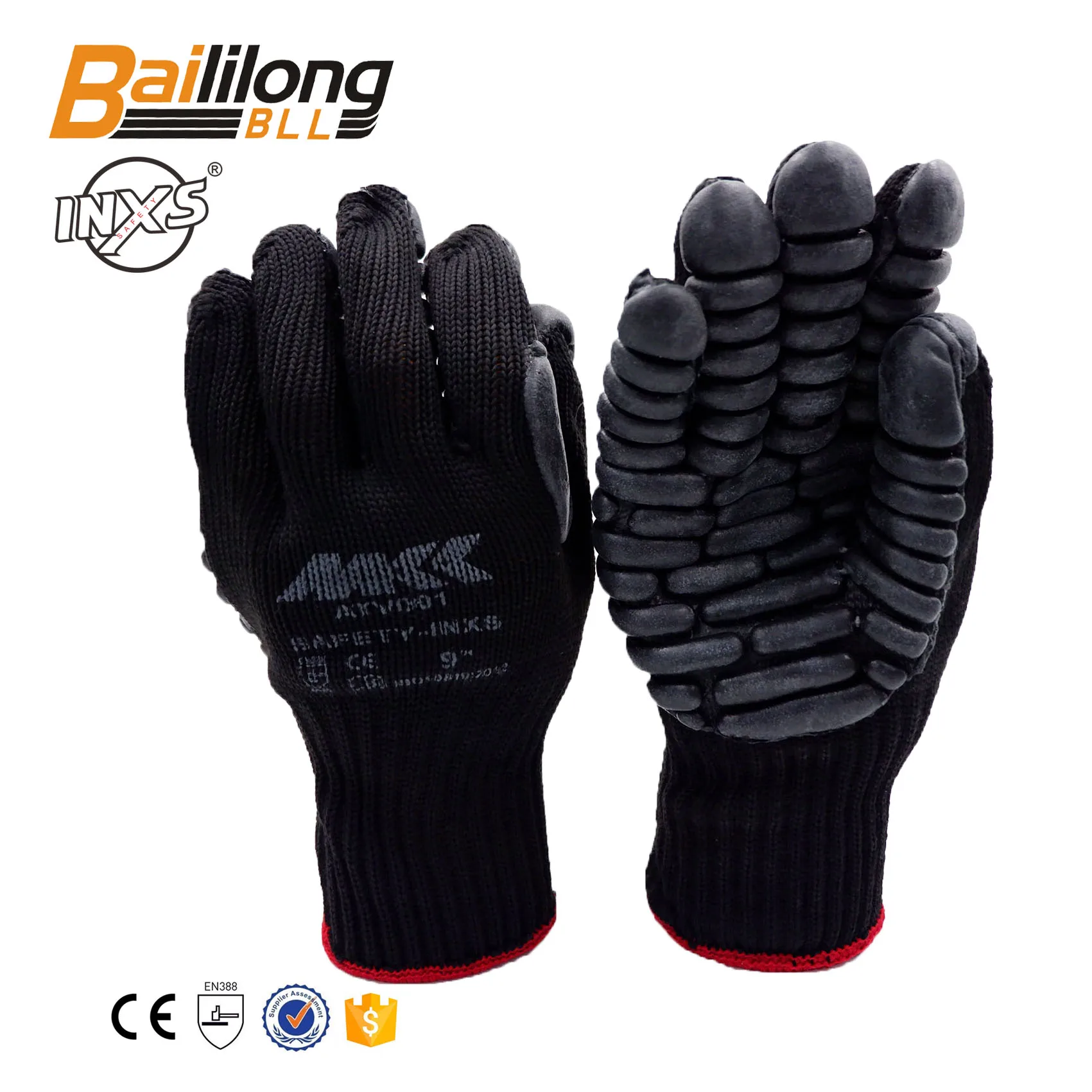 
Ideal choice of hand seismic protection unique block latex pad anti-vibration architectural engineering safety gloves 
