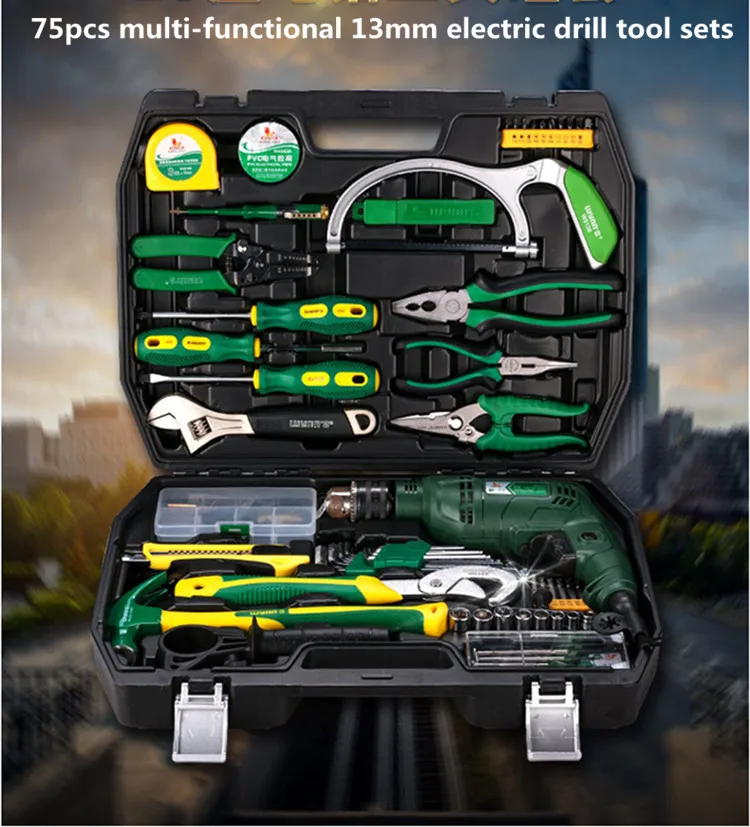 Universal hand tool box Lithium cordless drill combo kits