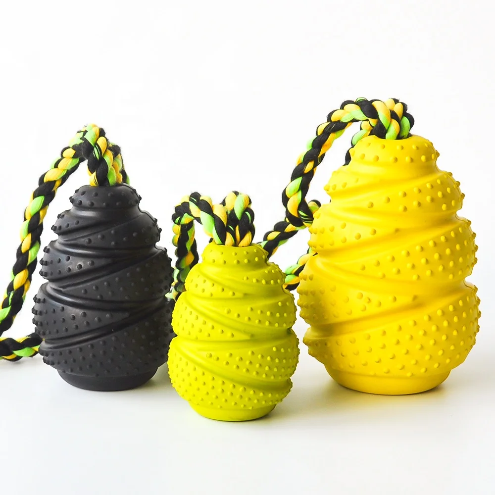
Hot sale rubber feeder interactive treat chew ball teeth cleaning pet dog toys 