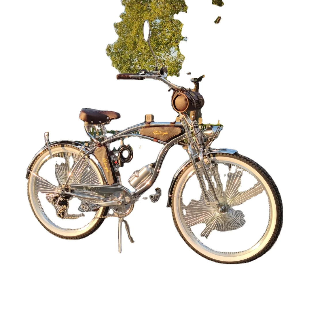 Vintage Beach Bike 7 Speed 26 Inch Euroamerican 140 Spoke Dual Shock Absorbing Chrome Beach