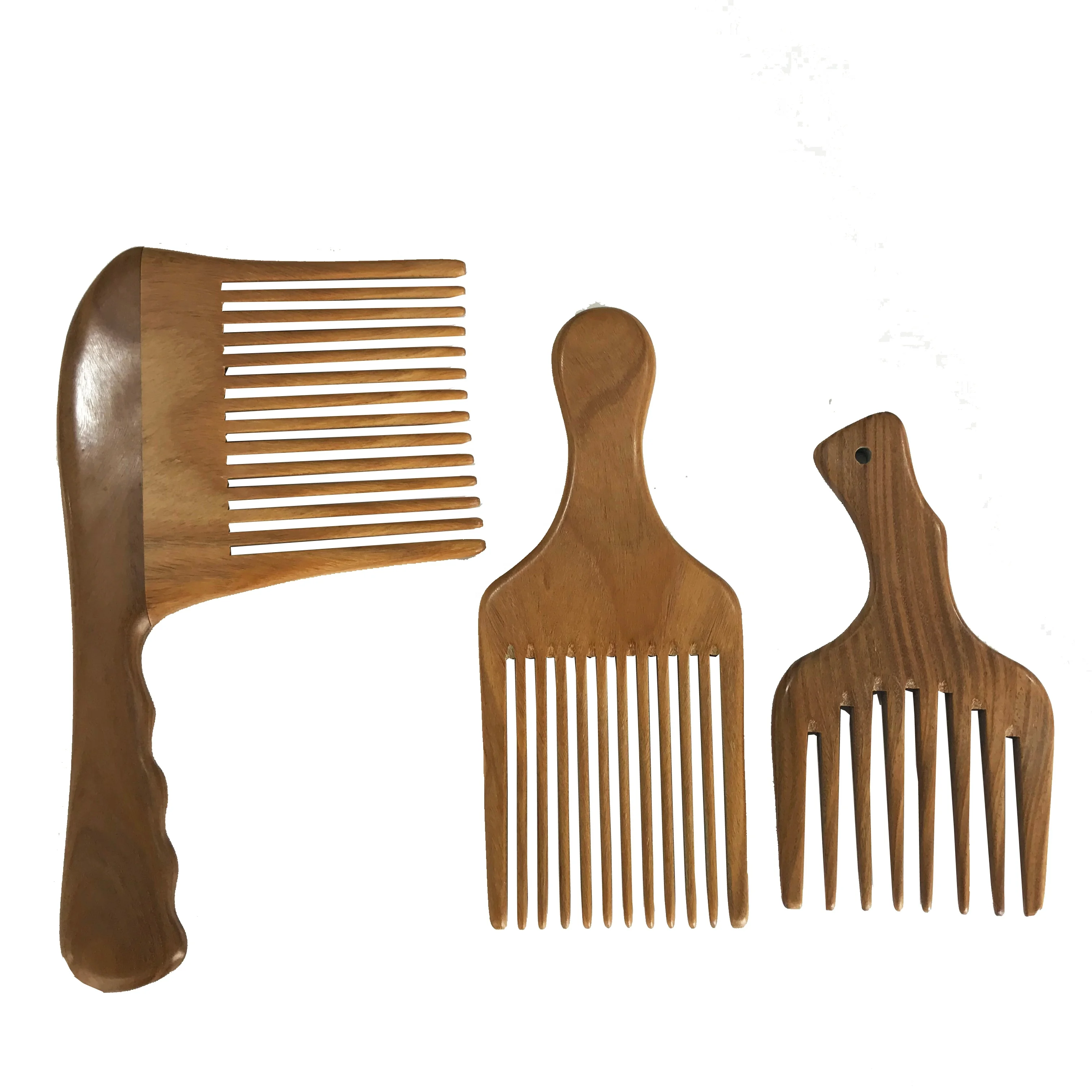 100 Natural Green Sandalwood Beard Pick And Comb For Big Beard Man