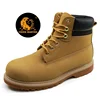 Yellow split nubuck leather steel toe cap workshop goodyear safety shoes