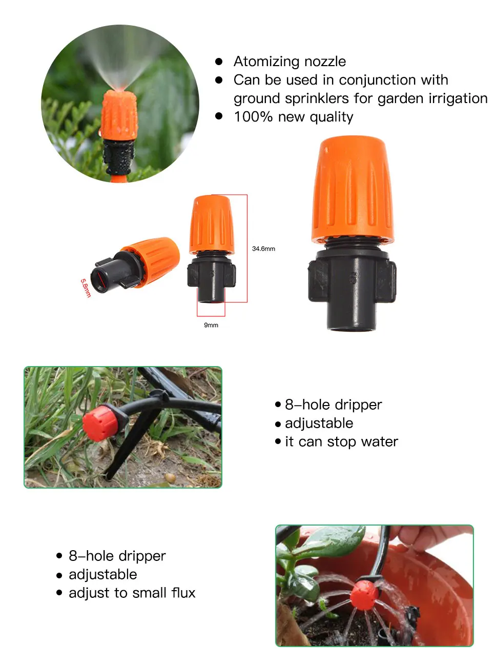 Irrigation Kit Accessories DIY Automatic Irrigation Set for Home Garden Balcony Greenhouse Irrigation