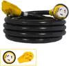 50 Amp RV Extension Cord Power Cords 30 Feet Long Female Adaptor 14-50P Male Plug 50A Compatible PVC Electrical Cable For Camper