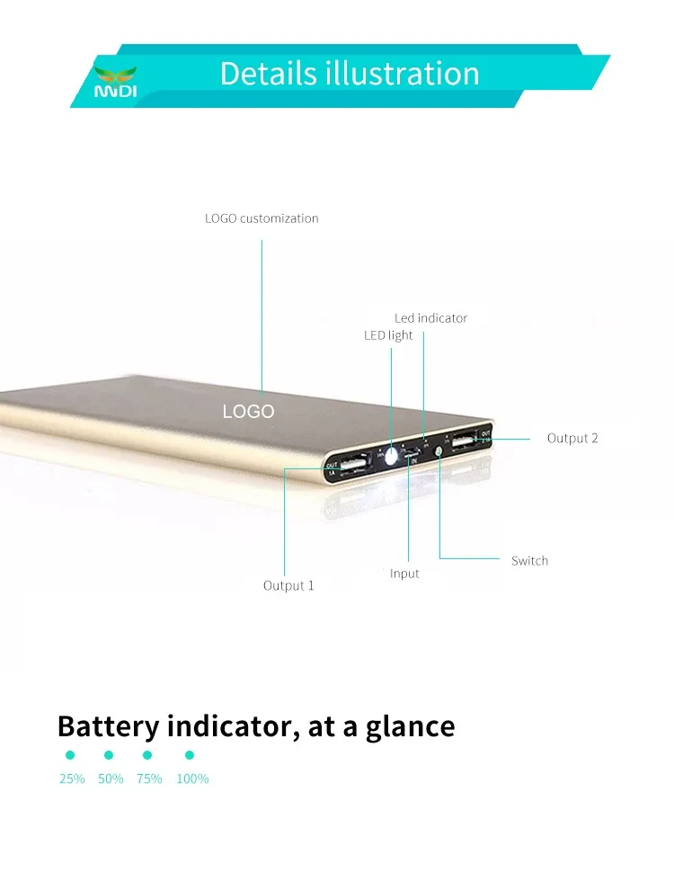 Aluminum Alloy Power Bank 10000mah 20000mah Power Bank For All iPhone Phones Power Bank Charger