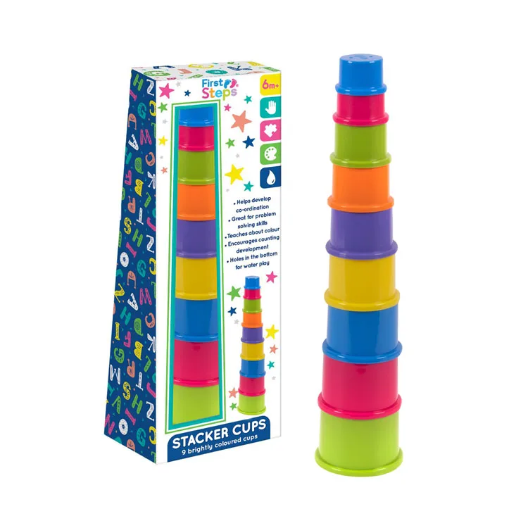 Children's Toys Coloured Stack Up Cups Stacking Cups Stacking Cups Baby