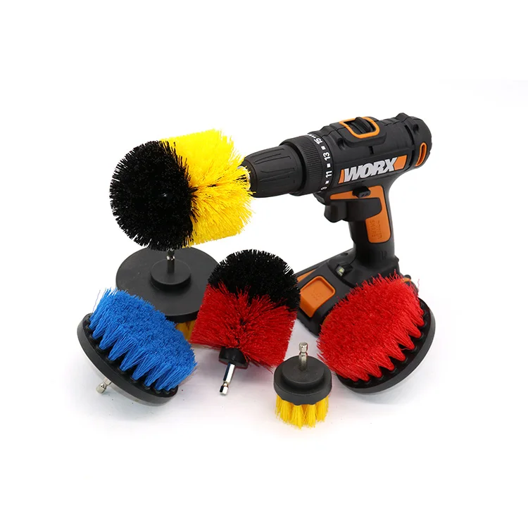 Pp Bristle Car Rim Cleaning Flat Brush For Drill With Wholesale Price