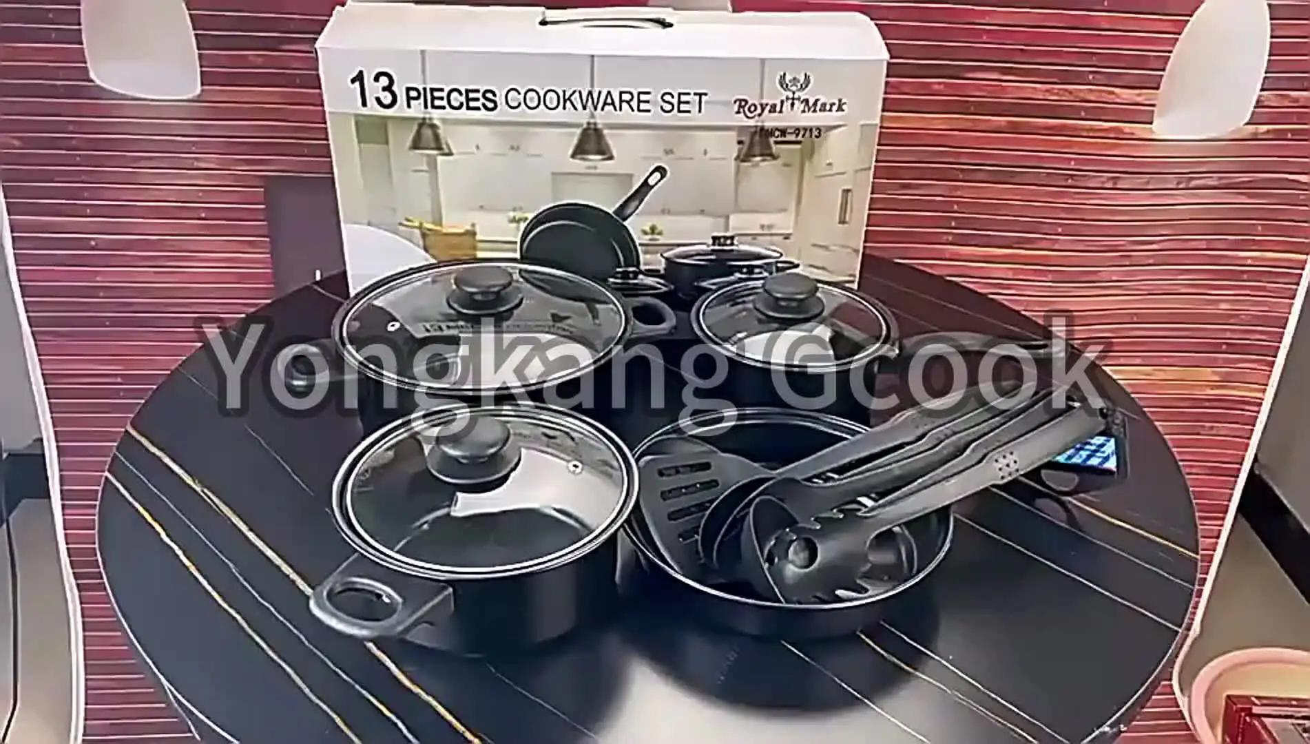 Gcook 13-Piece Cast Iron Non-Stick Cookware Set for Gas & Induction