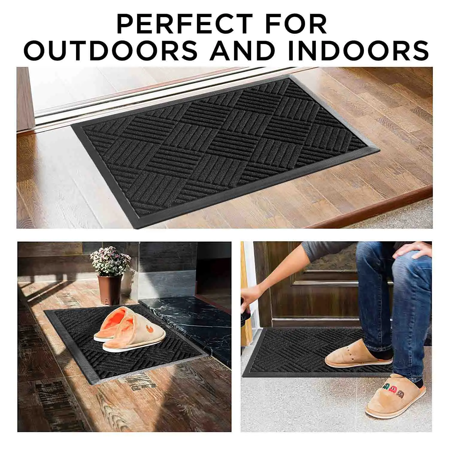 Custom Design Embossed Anti Slip Polypropylene Rubber Floor Door Mat