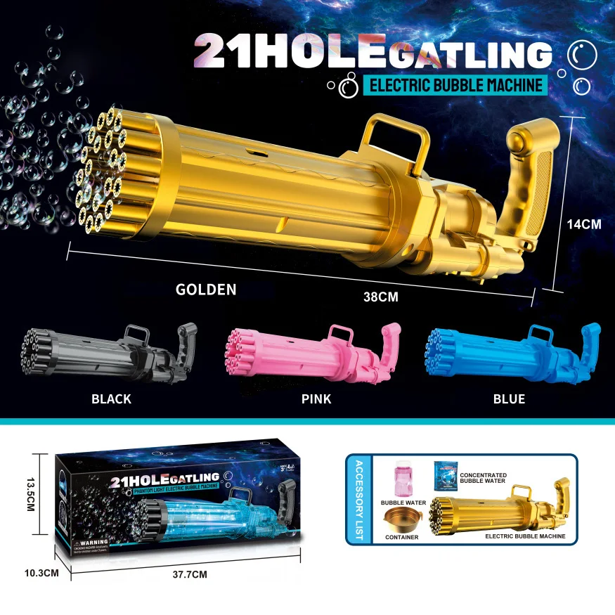 Gatling Bubble Gun Toy Black 21hole Electric Gatling Bubble Machine Buy Electric Bubble