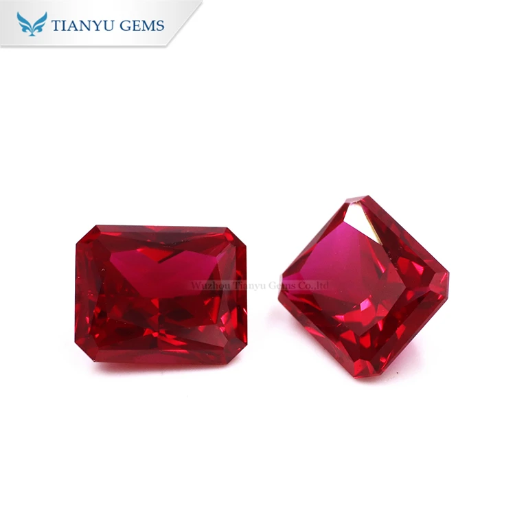 Tianyu Gems Wholesale 10*14mm Certified Perfect Cut Lab Grown Red Ruby Price Per Carat For Ring Jewelry