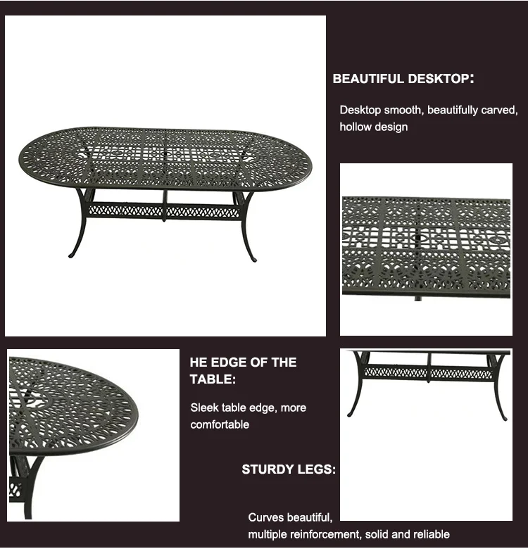 Hotselling Outdoor Furniture Oval Cast Aluminium 6 Seater Patio Set Buy Oval Cast Aluminium 6