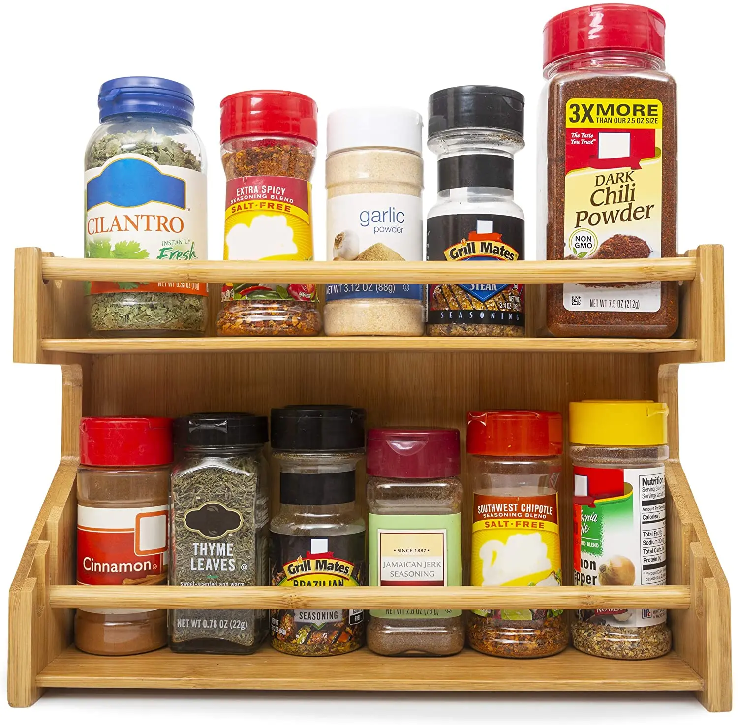 spice jars with spices