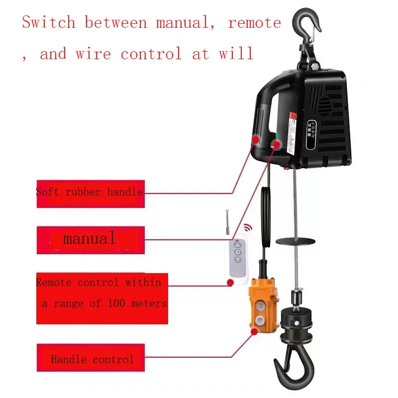 Txbo Portable Lifting Hoist 220v Household Small Crane Portable Steel ...