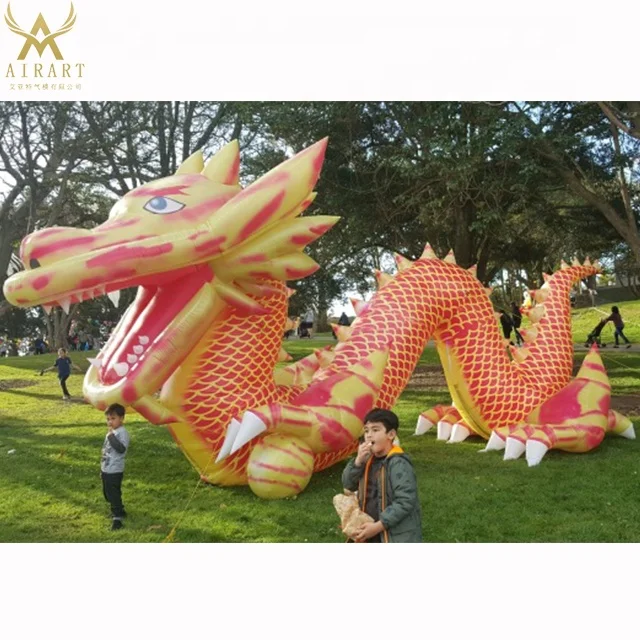 花园庭院派对装饰动物充气龙,中国龙吉祥物节日表演