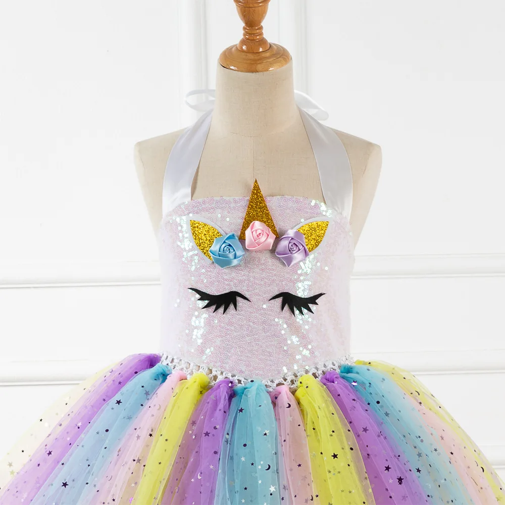 Flower Girls Unicorn Tutu Dress Princess Girls Birthday Party Fancy Dress |  eBay