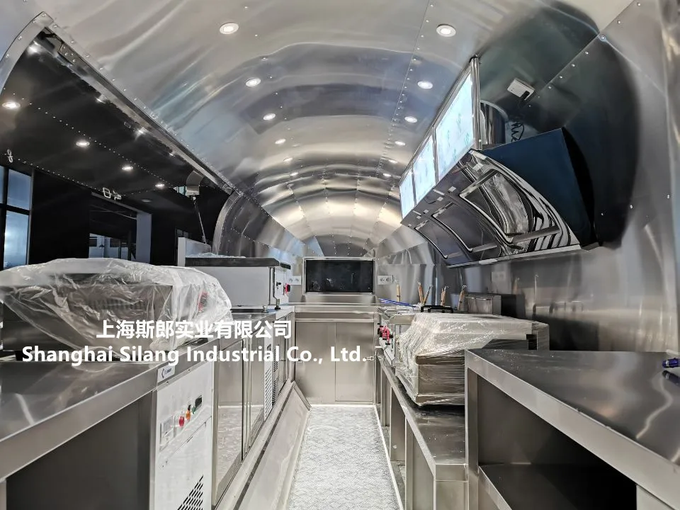 Airstream food cart camping mobile kitchen in sale/ waffle pizza ice cream bread street fast food trailer food truck in sale factory