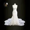 2019 Backless sling lace applique long tail ball gown v-neck Mermaid wedding dress evening dress