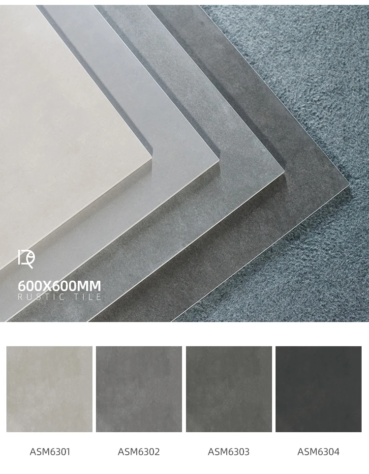 Wholesale Non-slip matt grey glazed tiles 600 x 600 villa porcelain flooring homogeneous gray rustic glaze tile