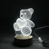 Customized Pattern Bear Lamp 3D Illusion, Holiday Gift, Table Lamp For Home Decoration LED Lamp Kids Night Light