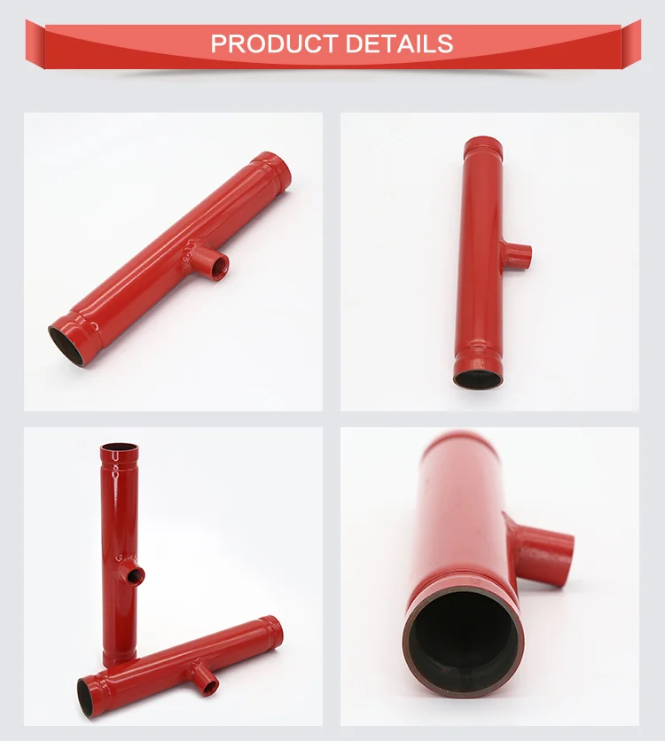 ASTM A53 Type E Grade B ERW Sch40 Red Painted Carbon Steel Tubes Weled Fire Sprinkler Fighting Round Steel Pipe