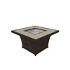 Patio Ceramic Table Top With Aluminum Frame Square Fireplace Garden Fire Pit Table
