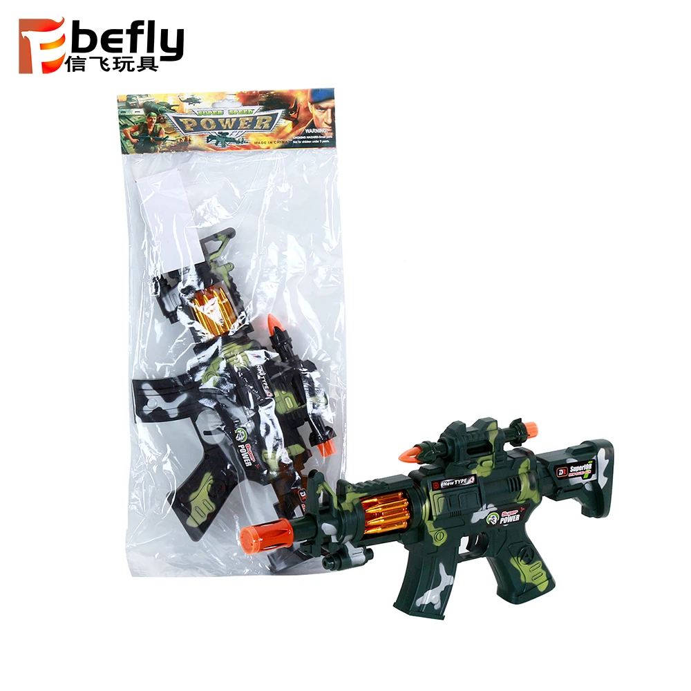 Kids Pretend Play Military Set Gift Plastic Electric Toy Gun With Music