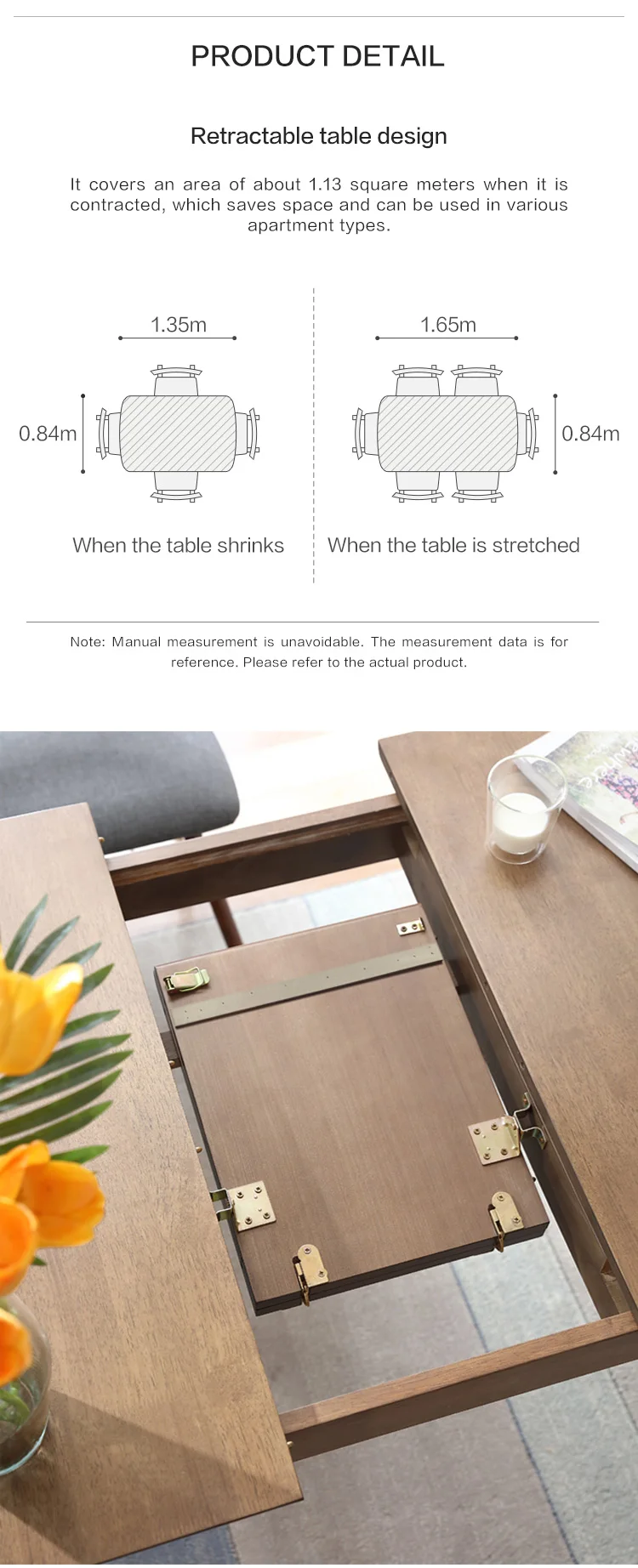 Space Saving Wooden Foldable Dining Table And Chairs Sets
