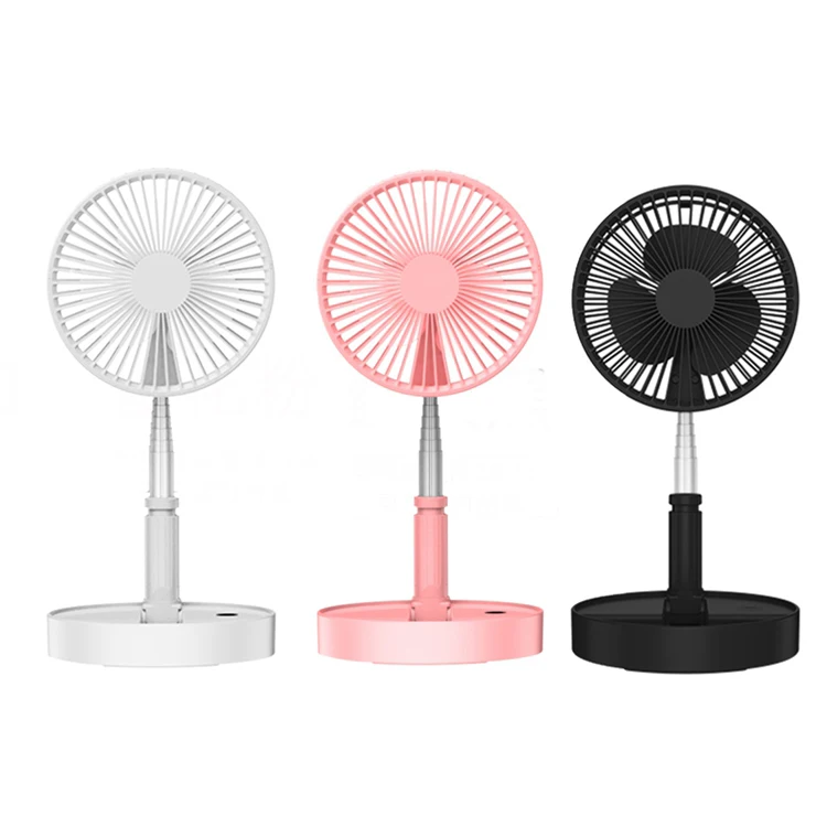 Folding Telescopic USB Rechargeable Electric Fan Portable Foldable Table Desk Floor Stand Fan For Home Office Worker