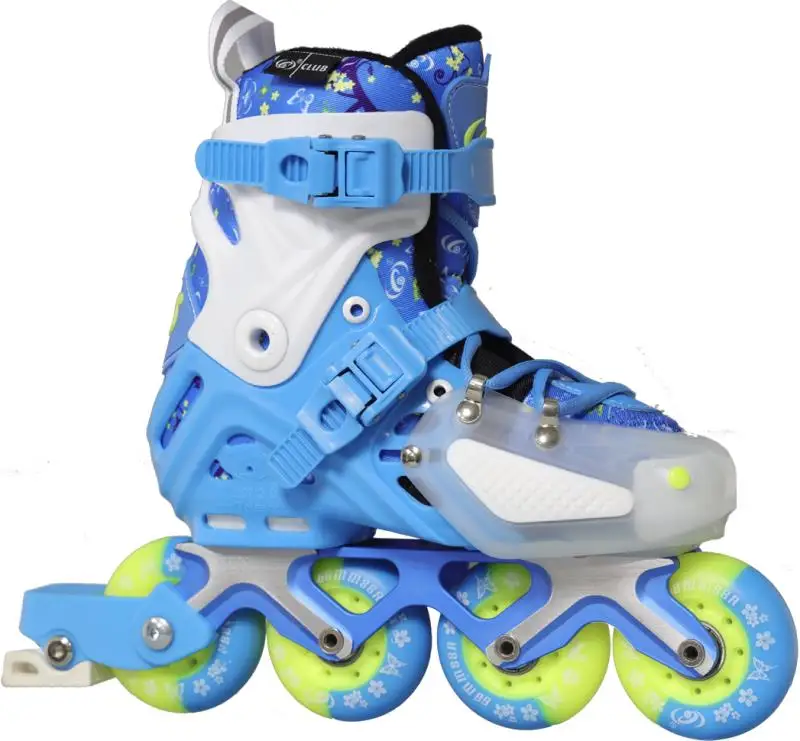 XIHAI Patines En Linea Ni/ñA Freno Pie Derecho Patines En Linea Ni/ñO Espesar Soporte Aleaci/óN Ajustable Cuchillas De Rodillos Triple Proteccion Rueda Delantera Flash Patines para Ni/ñOs,Azul,27/—32