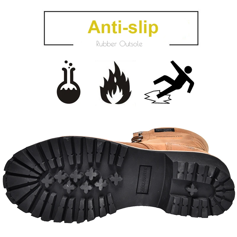 Rockrooster Safety Shoes Men Safety Boots Industrial Shoe Leather