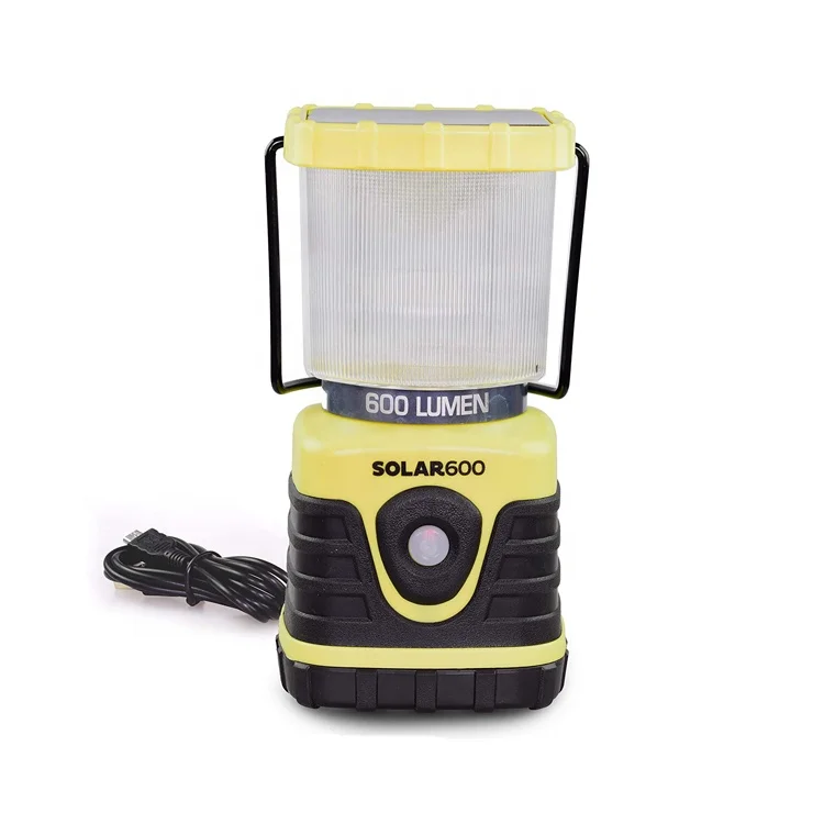 emergency portable waterproof abs le 600 lumen 1000lm built in lithium battery powered rechargeable led solar camping lantern