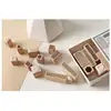 Simple design basic geometric figure elements wooden stamp set