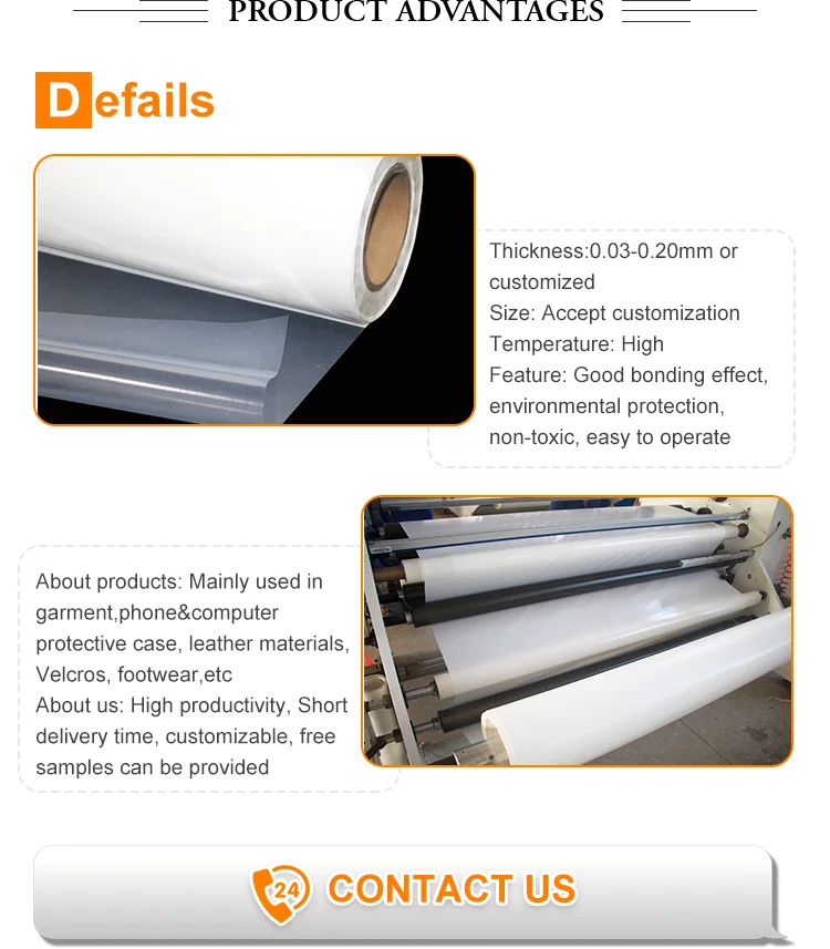 High Quality TPU Hot Melt Adhesive Film for Textile Fabric