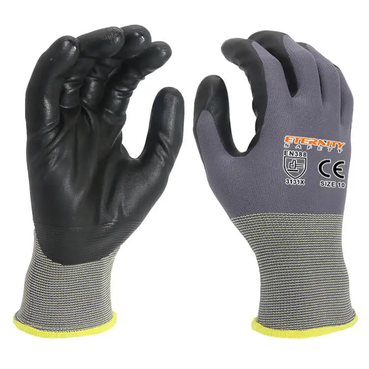 
Customs wholesale industrial construction hand protection garden work safety nitrile foam coated gloves guantes de nitrilo <span style=