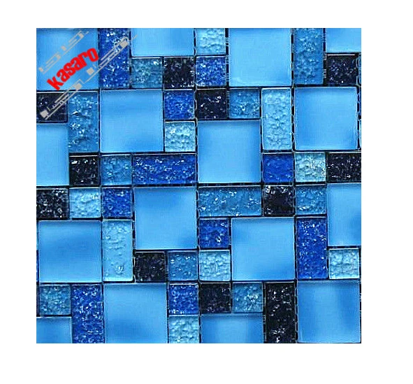 Free mosaic blue glass tile, blue mosaic glass tile, blue crackle glass mosaic tile