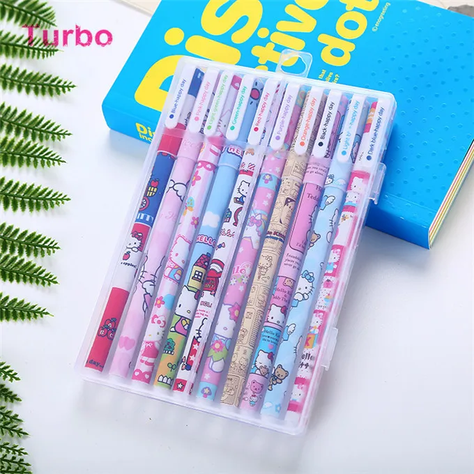 promotion 2021 new year back to school stationery wholesale Various design cartoon cute gel ink pen set gift for students
