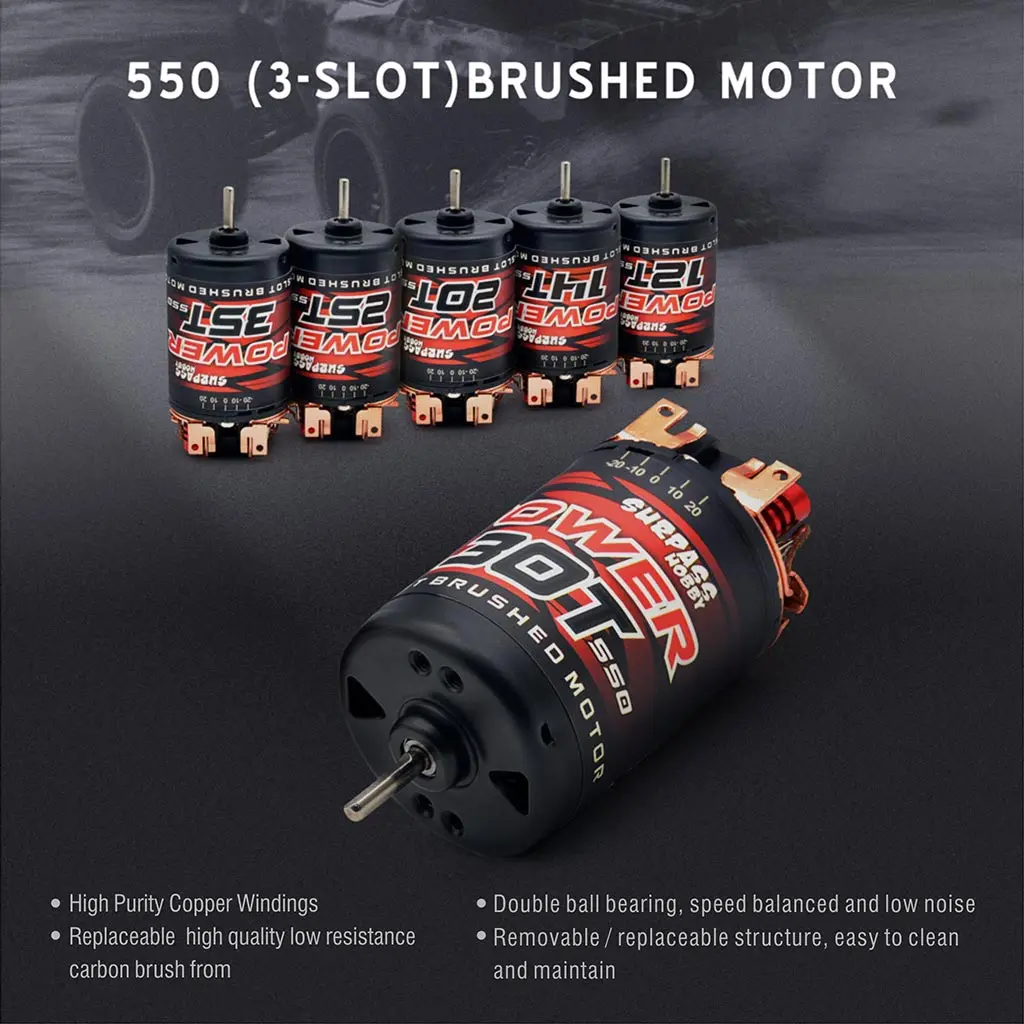 Surpass 550 3solt Brushed Dc Motor For 1/10 1/12 Rc Crawler Car Trx4