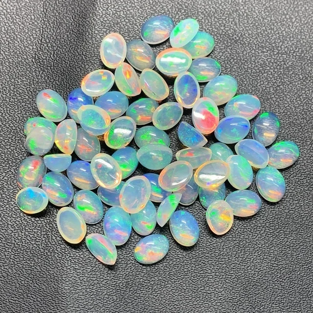 Natural Ethiopian Opal Oval Cabochons Gemstone Lot 21 Pcs 4*6 MM 5 CT ~Ethiopian Opal~ Natural opal ~ opal cabochons~ Good Quality opal