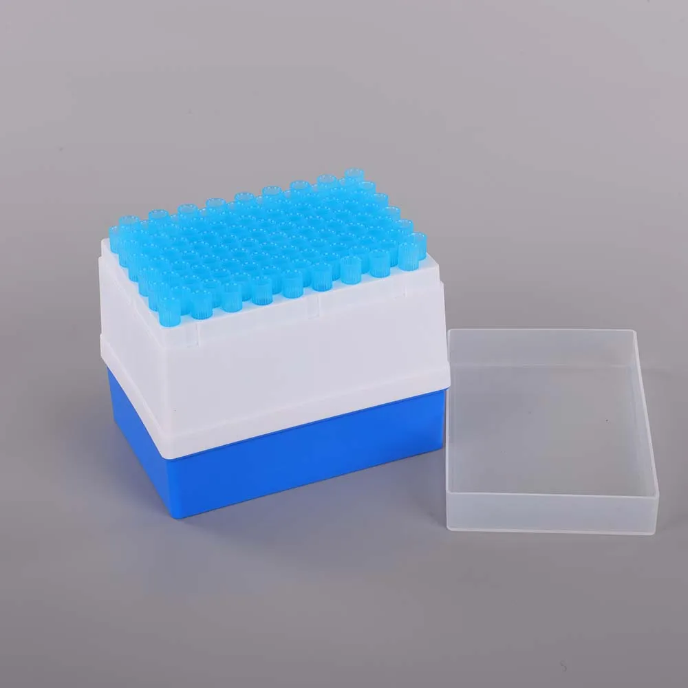 Lab Equipment Micro Pipette Tips Nonfiltered Sterile Pipette Tips Disposable 350ul Blue Pipette
