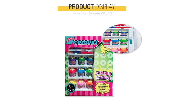 40Ml Kids Non-Toxic Colorful Finger Paint Set For Children