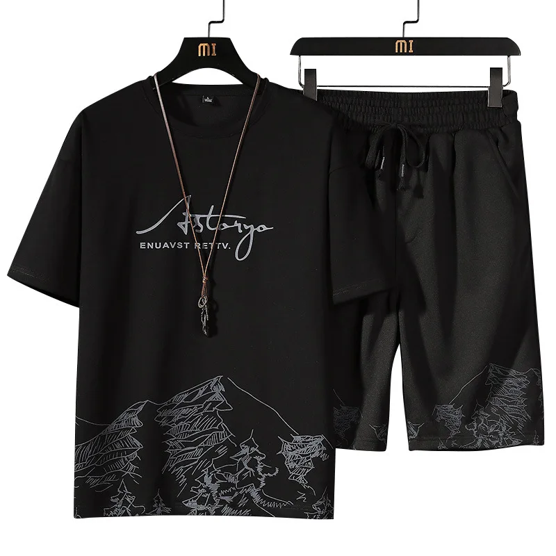Men's Summer Thin Quick Drying Sportswear Men's Set With Short Sleeve ...