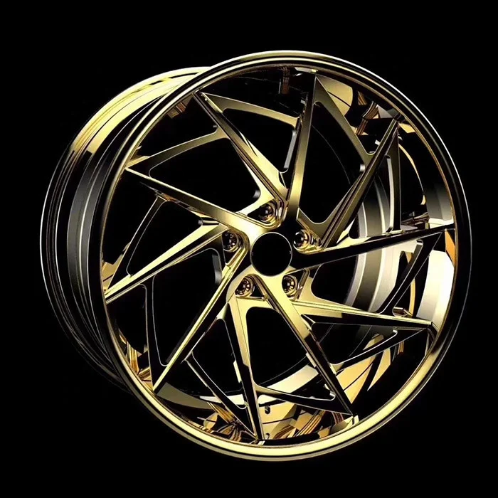 15 Inch Gold Chrome 4 Hole Concave Alloy Wheels for Toyota Camry 24