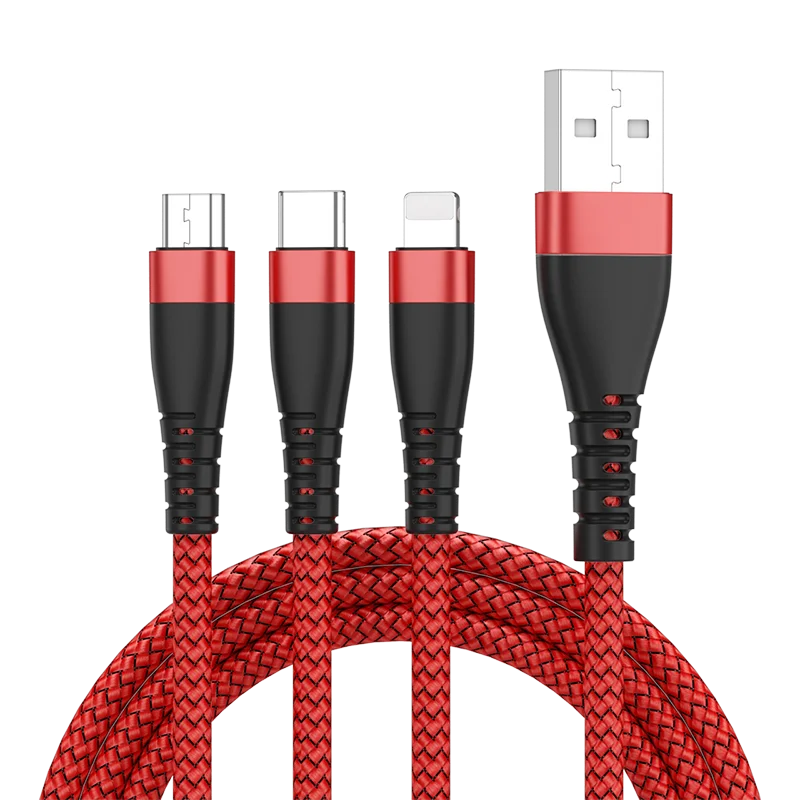 3b1c Universal All In One Durable Nylon Braided 3in1 Multi Usb Data