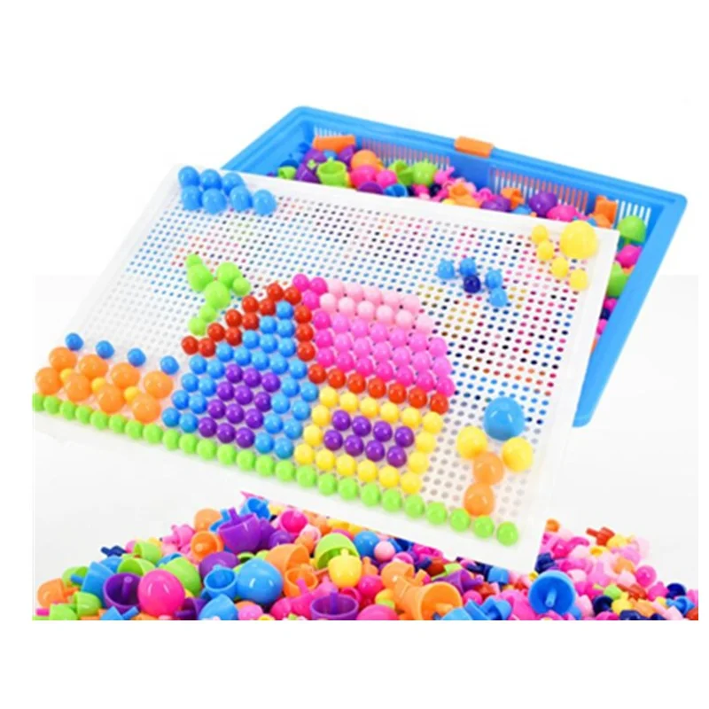 Children Puzzle Peg Board With 296 Pegs For Kids Educational Toys Creative Gifts 