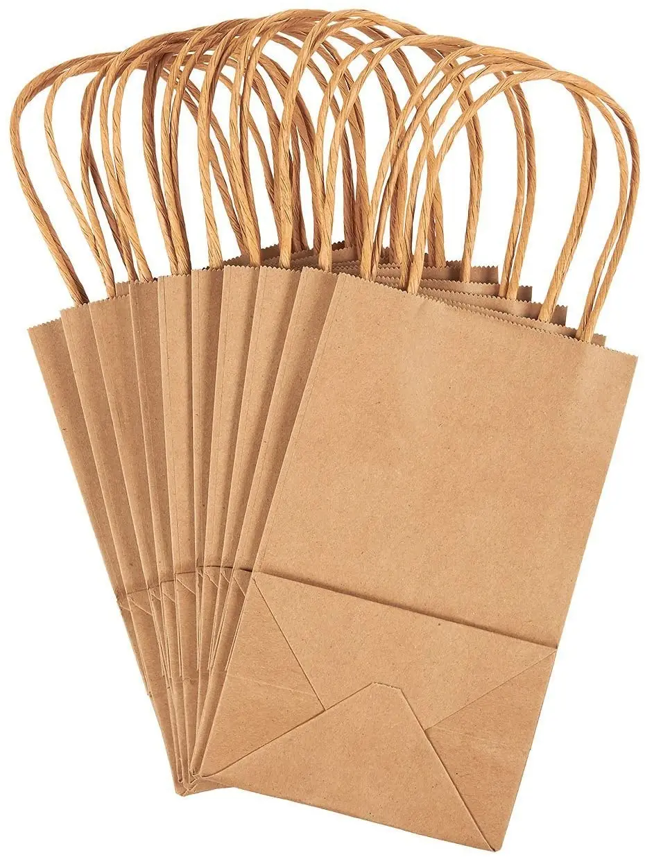 高品质廉价彩色牛皮纸袋/定制印花带柄纸皮牛皮袋