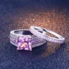 Anillo joya Hot sale Jewelry 925 silver pink sapphire silver jewelry set accessories women rings