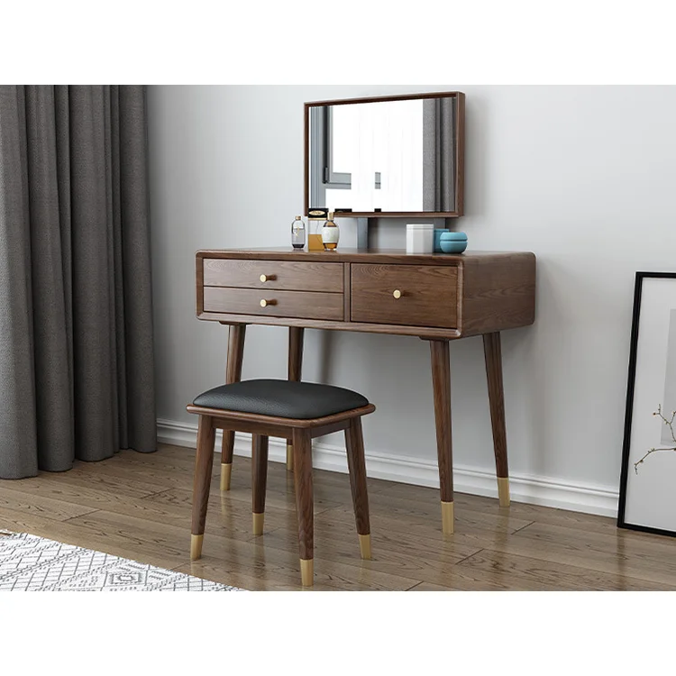 product-European Design Big LargeDressing Table soild Wood Makeup Desks Blue With Mirror white ash L-1