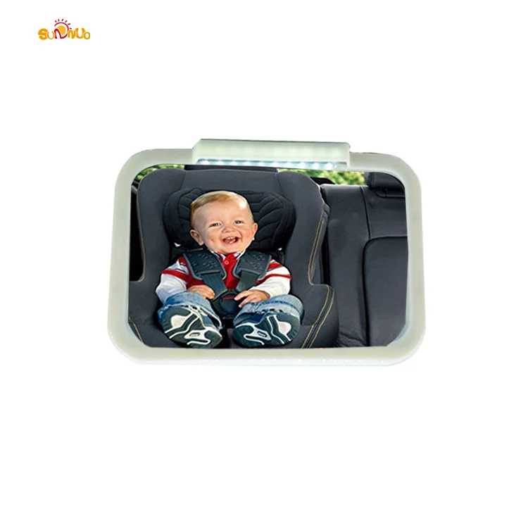 Factory New Adjustable Baby Car Mirror With Remote Control Soft Led